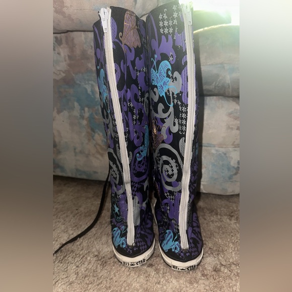 Converse Chuck Taylor Knee High Converse Size wo. 7 men 5 with gold accents - Picture 6 of 11